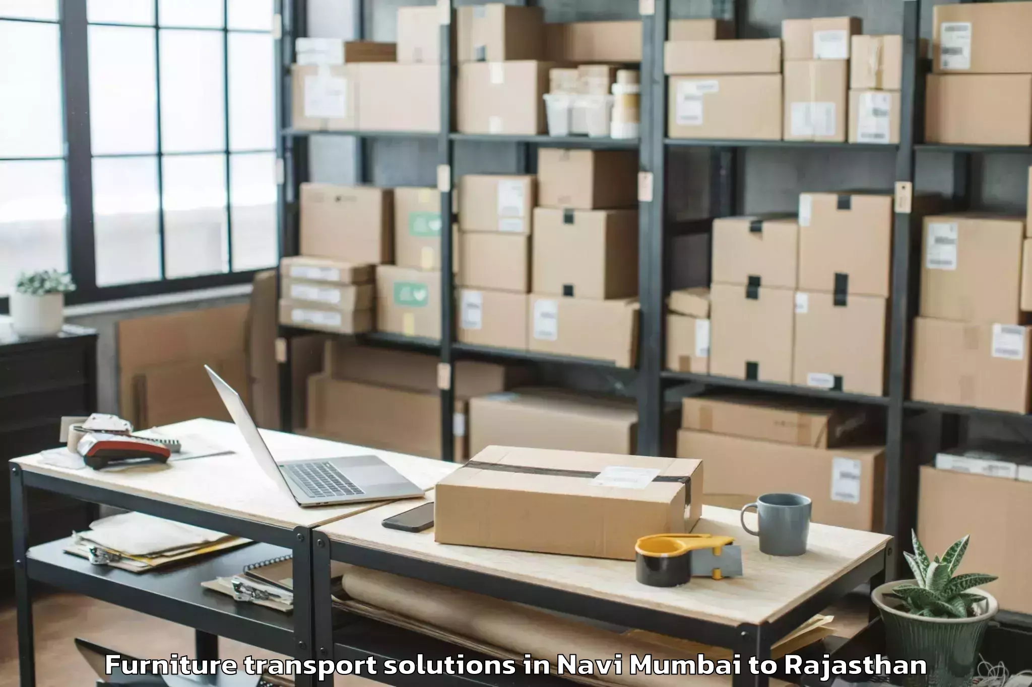 Trusted Navi Mumbai to Kumher Furniture Transport Solutions